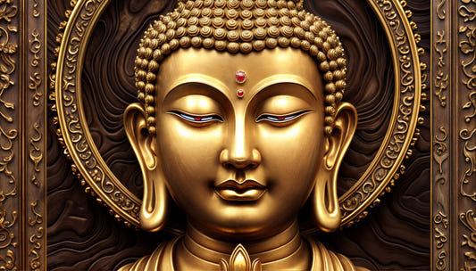 Serene Gold Buddha Wall Mural