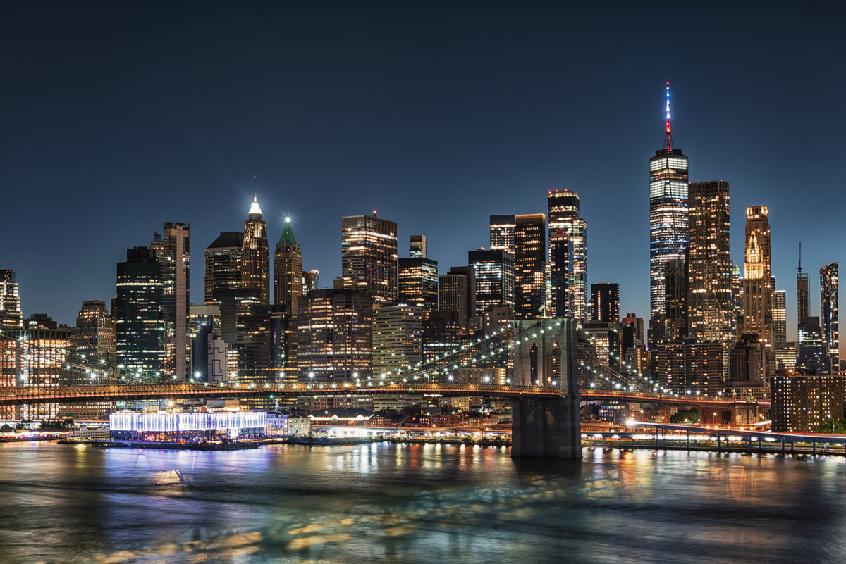 Urban Nightscape Wall Mural in your room — zoomed