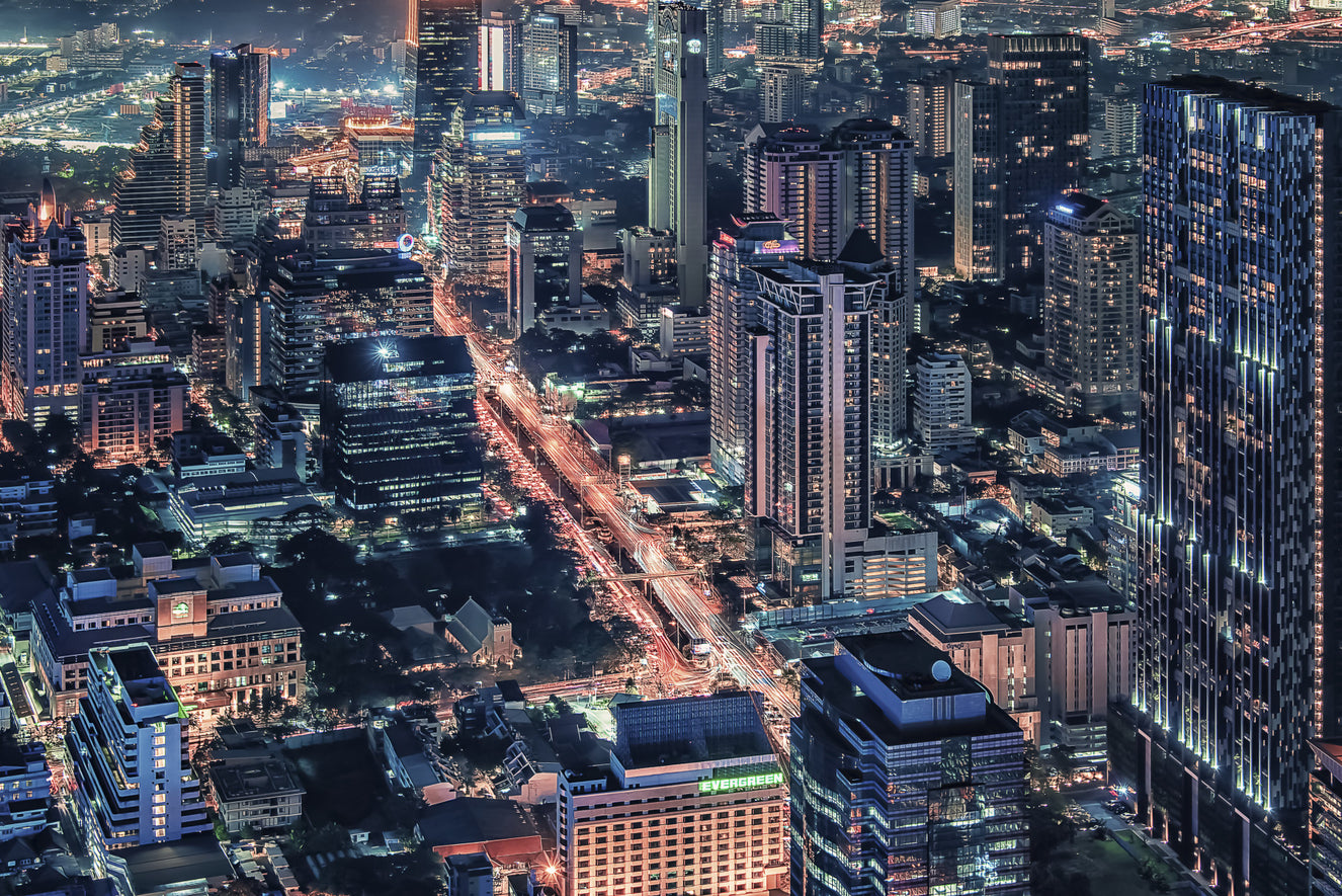 Cityscape Night Wall Mural