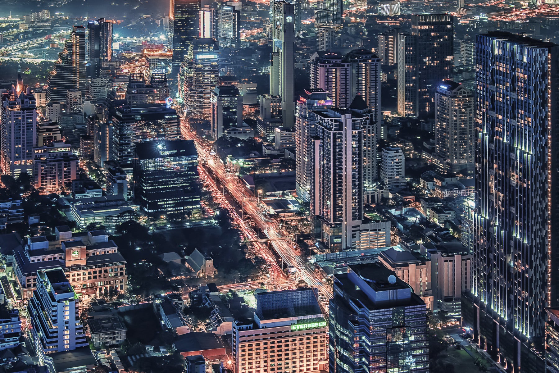Cityscape Night Wall Mural