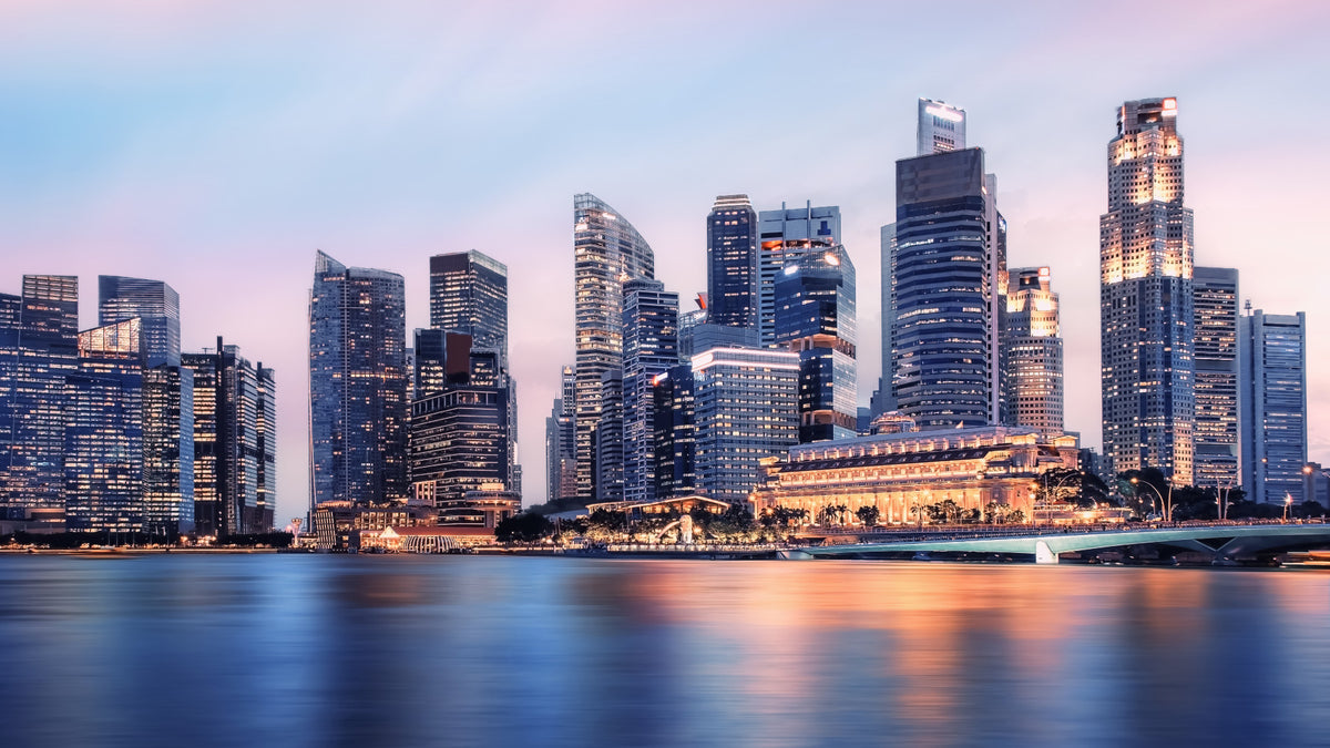 Cityscape Reflection Wall Mural
