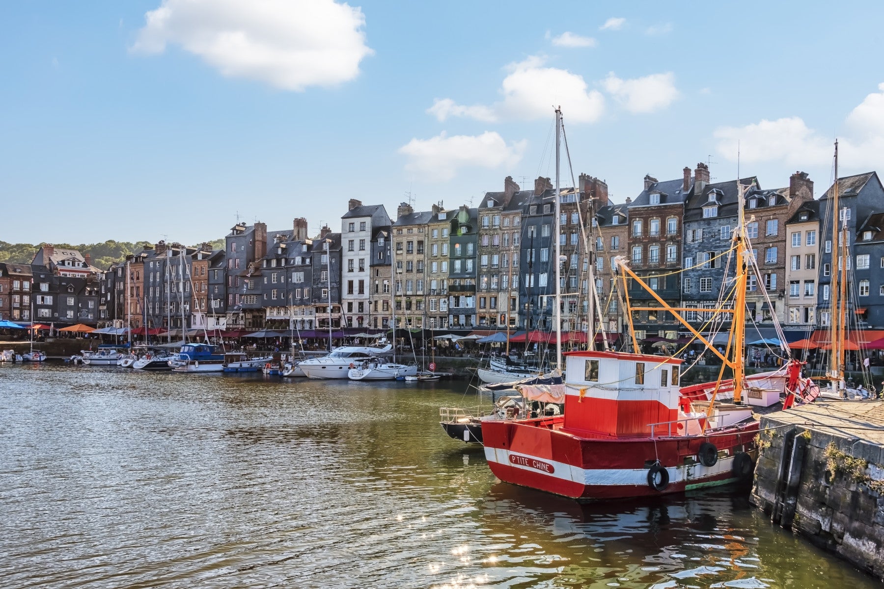 Honfleur Harbor Charm Wall Mural