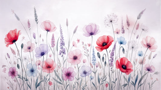 Watercolor Bloomscape Wall Mural