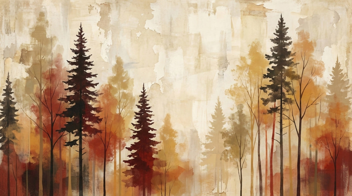 Autumnal Forest Haze Wall Mural in your room