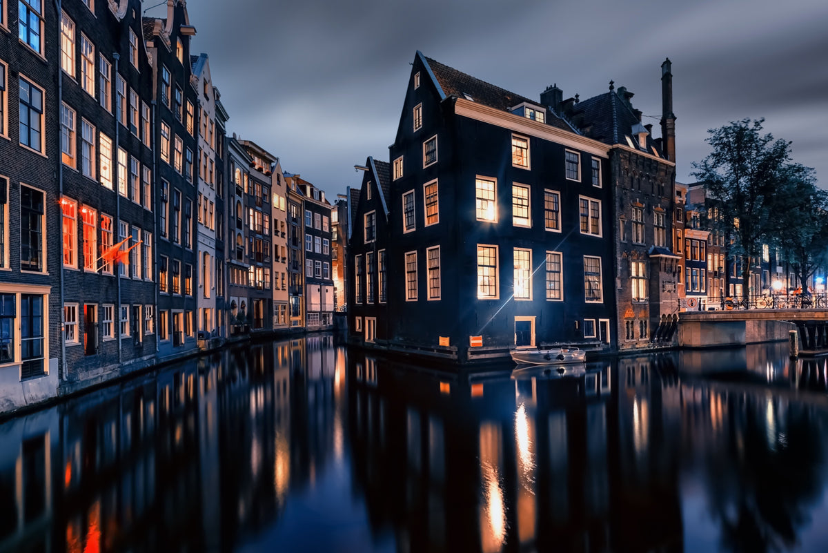 Nightfall Canals Wall Mural in your room