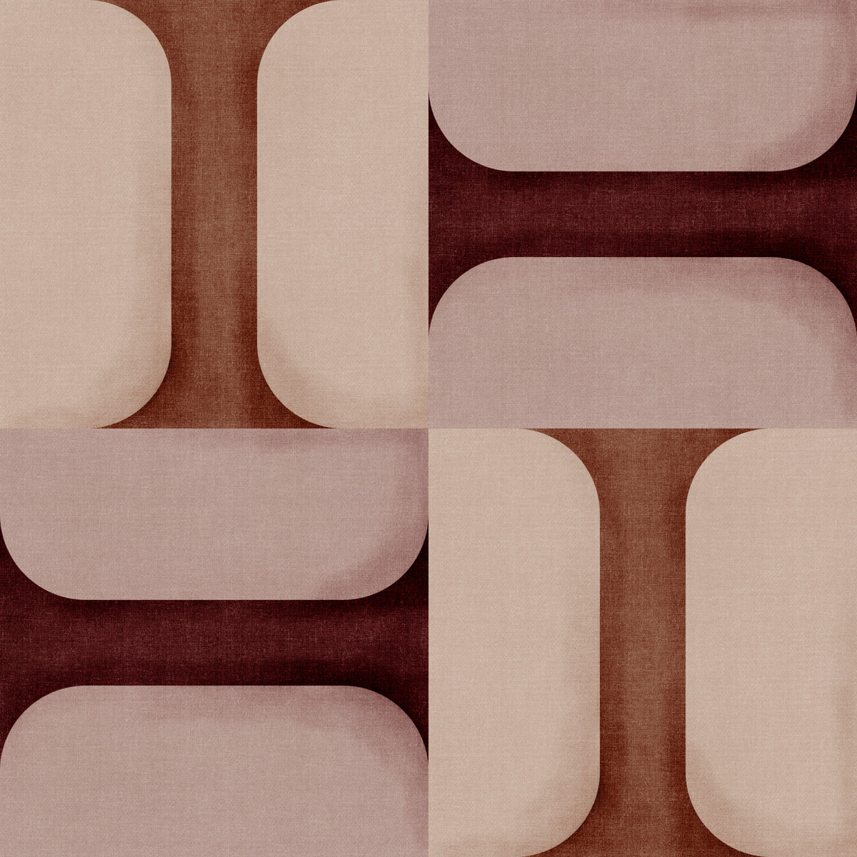 Modern Textured Tiles Clay Wallpaper⁠ in your room — zoomed