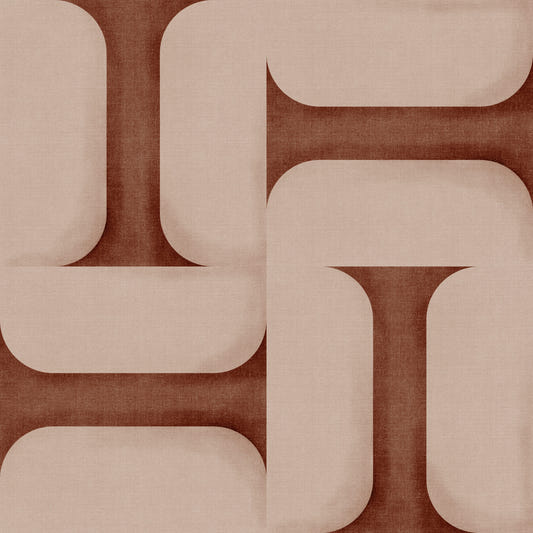 Modern Textured Tiles Copper Wallpaper⁠