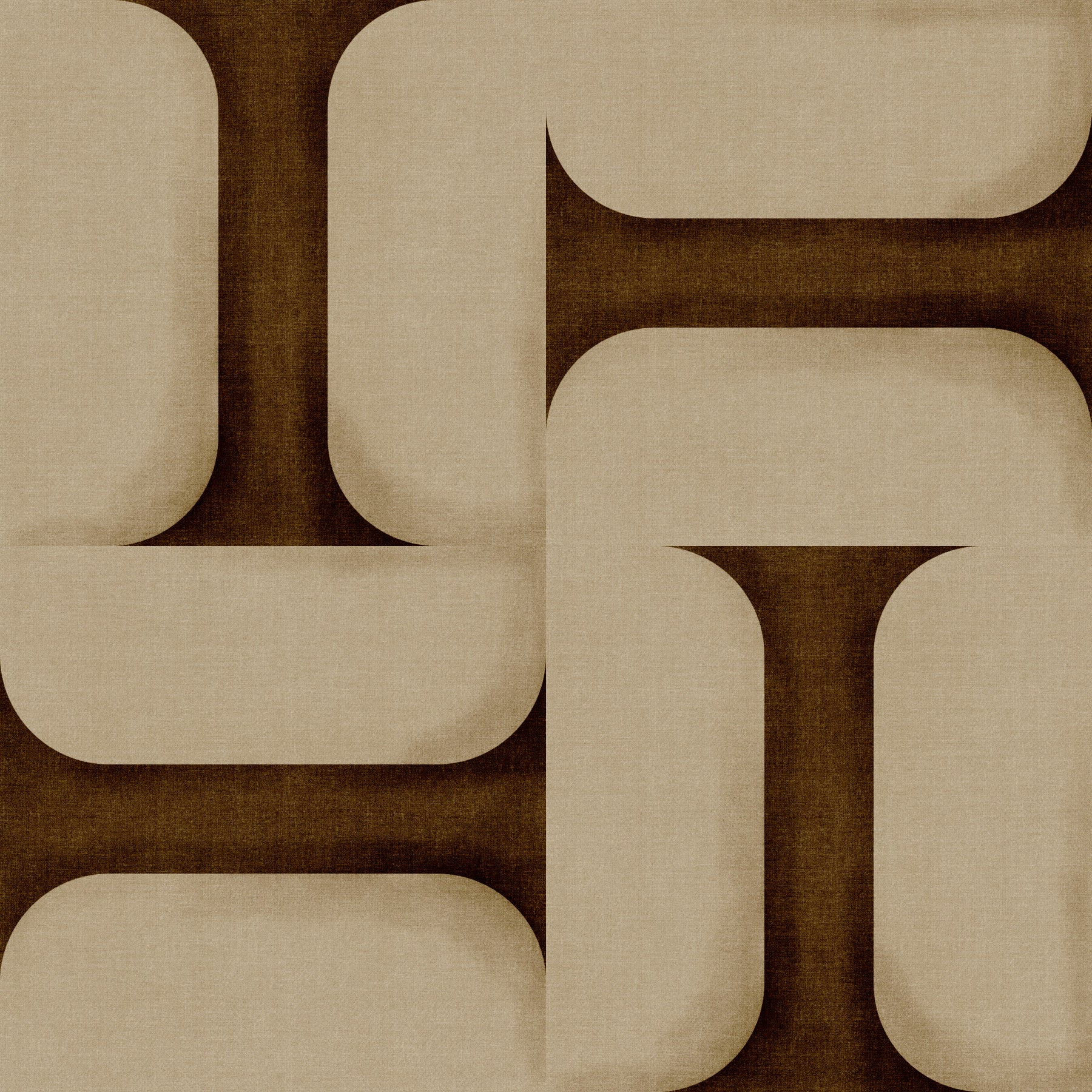 Modern Textured Tiles Umber Wallpaper⁠