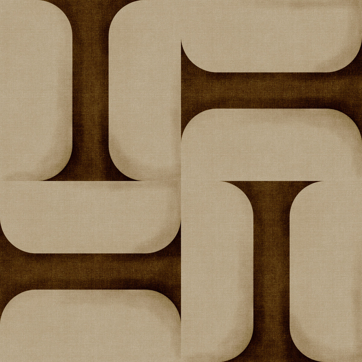 Modern Textured Tiles Umber Wallpaper⁠ in your room — zoomed