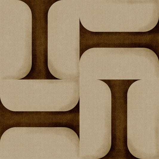Modern Textured Tiles Umber Wallpaper⁠