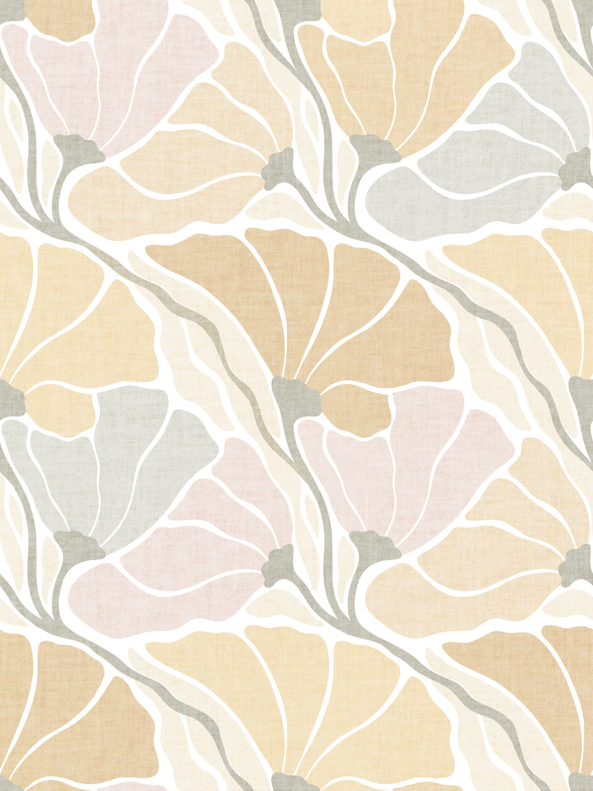 Art Nouveau Botanica Fan Flow - Earthy Tones Wallpaper⁠ in your room — zoomed