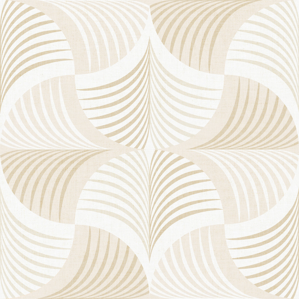 Art Deco Botanical Palm Fan - Soft White Beige Wallpaper⁠ in your room