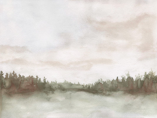 Minimalist Misty Trees  Wall Mural