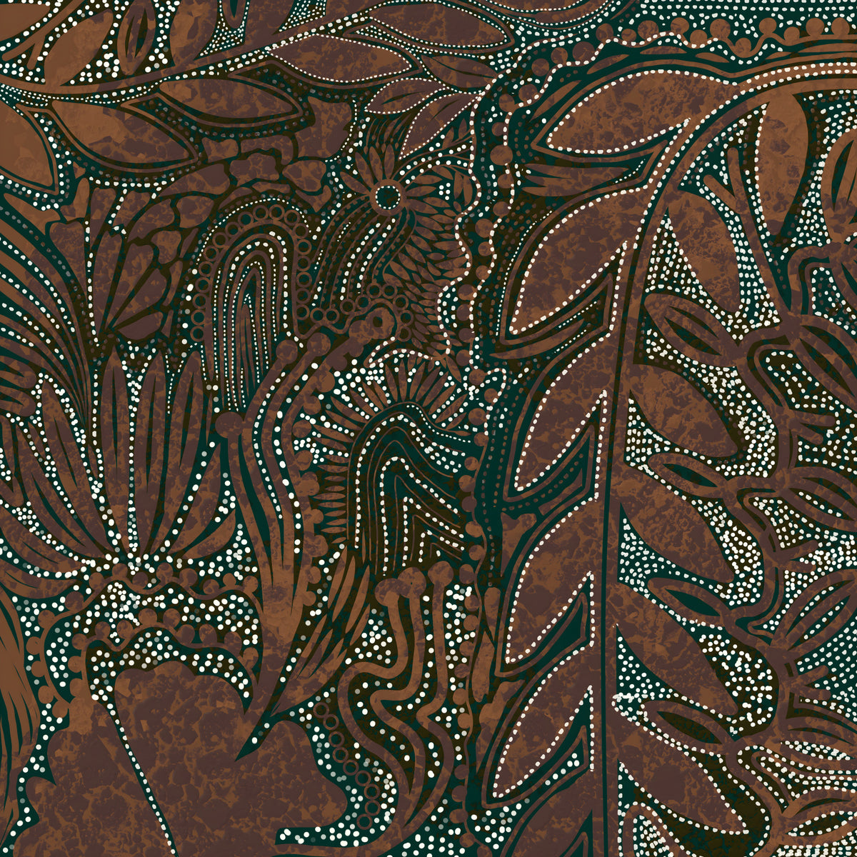 Indigenous Forest Wall Mural in your room — zoomed