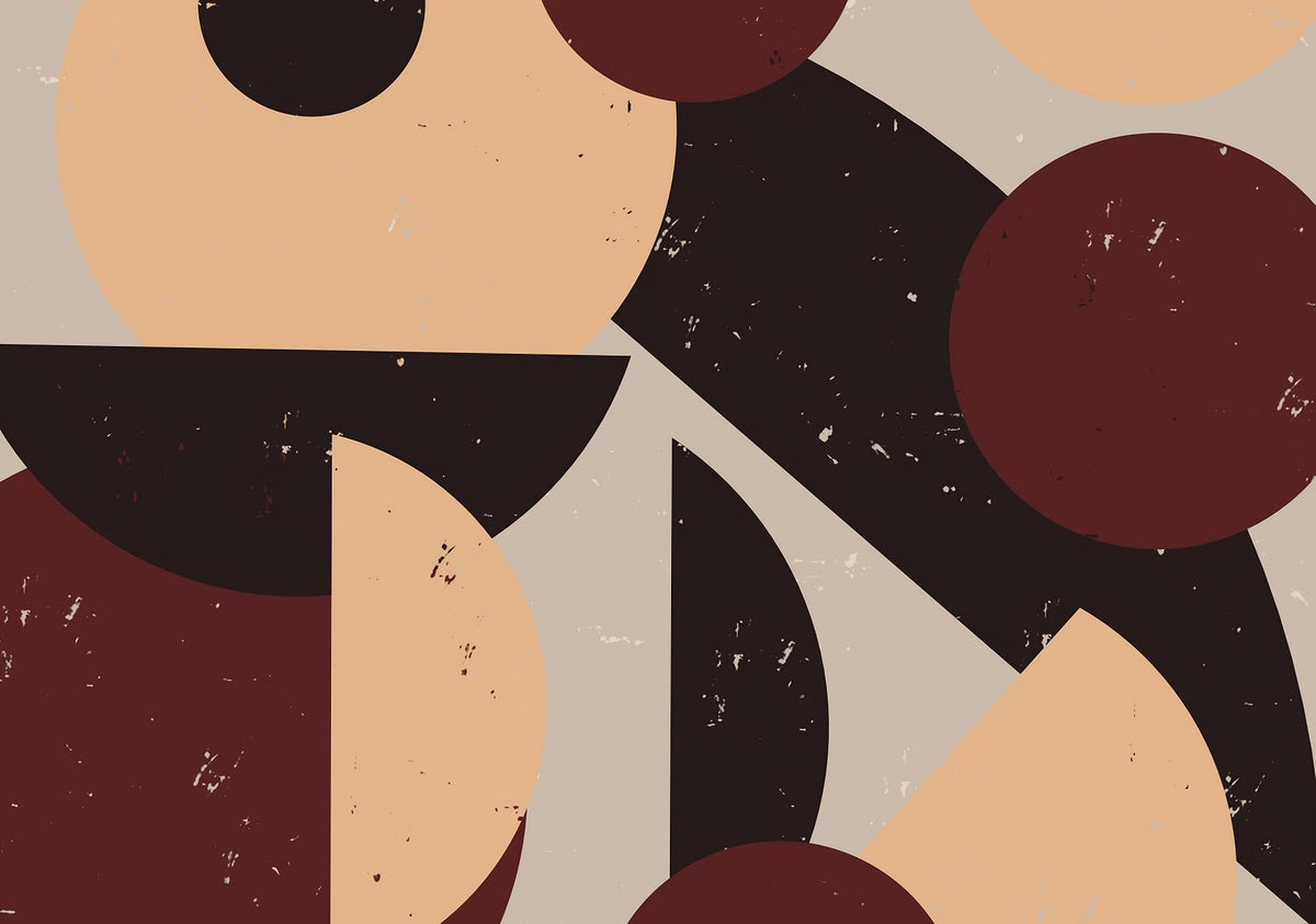 Bold Retro Earthy-toned  Wall Mural in your room — zoomed