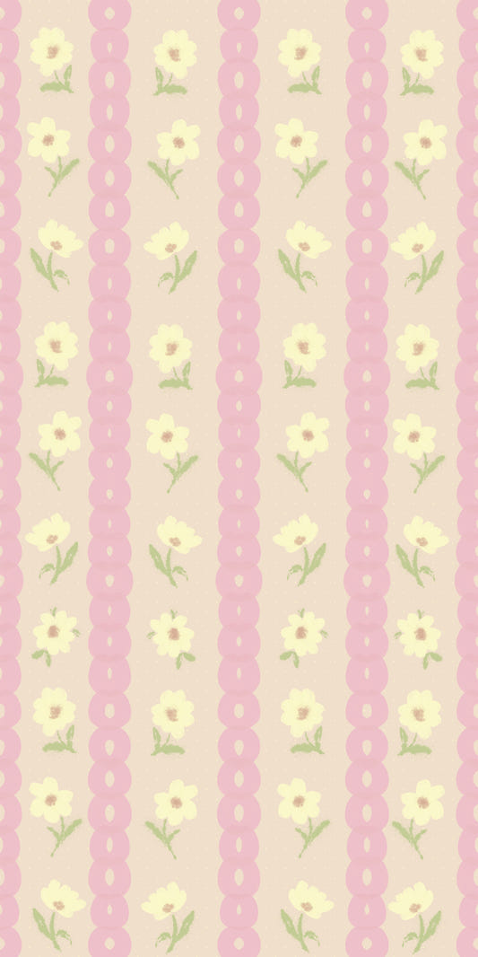 Soft Bloom Stripes Wallpaper⁠