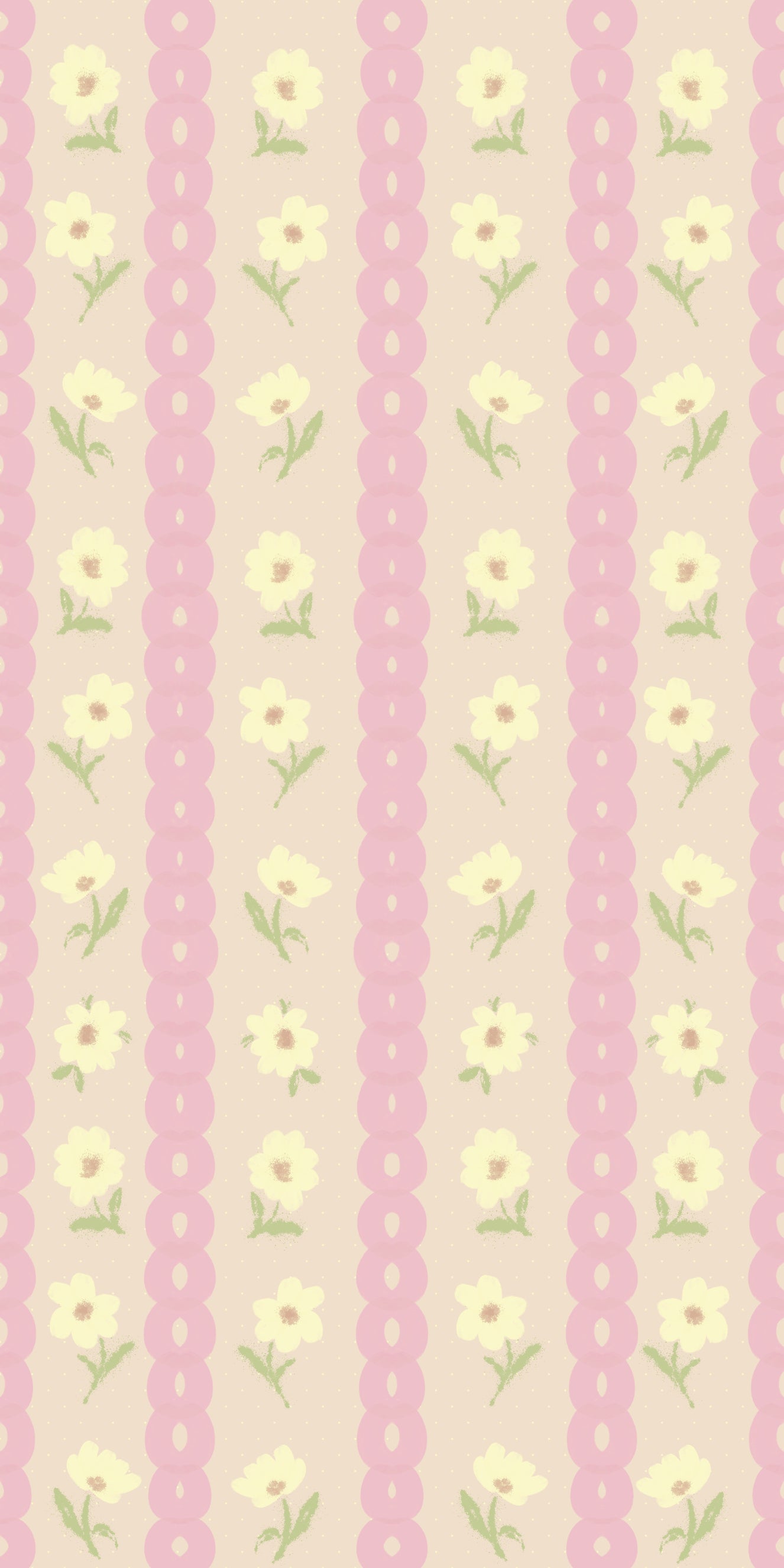 Soft Bloom Stripes Wallpaper⁠