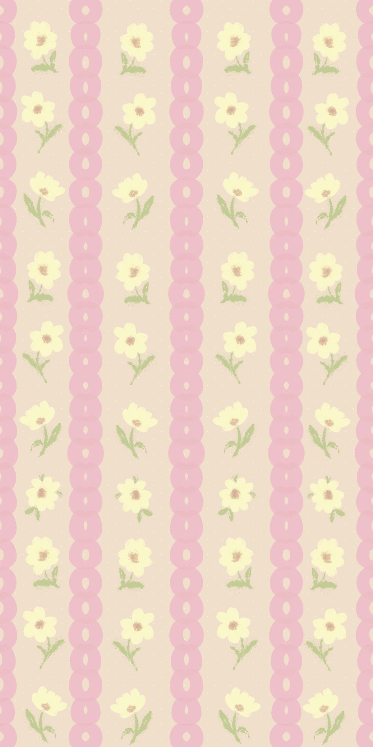Soft Bloom Stripes Wallpaper⁠