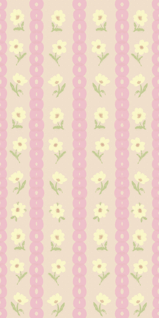 Soft Bloom Stripes Wallpaper⁠