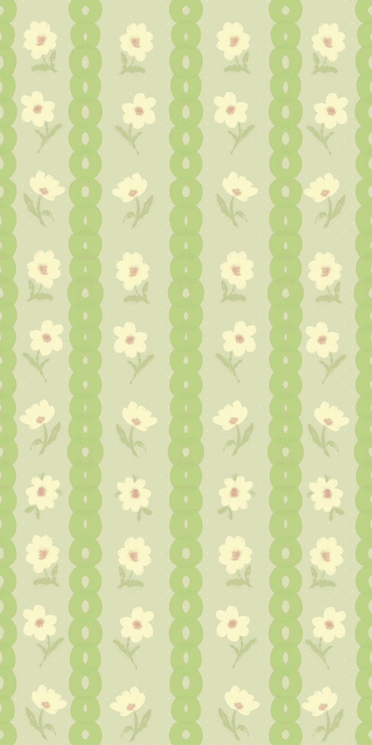 Vintage Bloom Rows Wallpaper⁠ in your room — zoomed