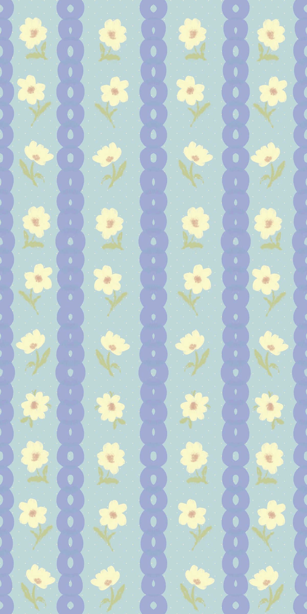 Blue Bloom Stripes Wallpaper⁠ in your room