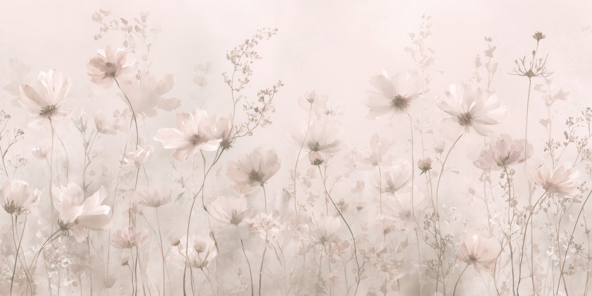Poetic Soft Floral – Petal Dust Wall Mural in your room