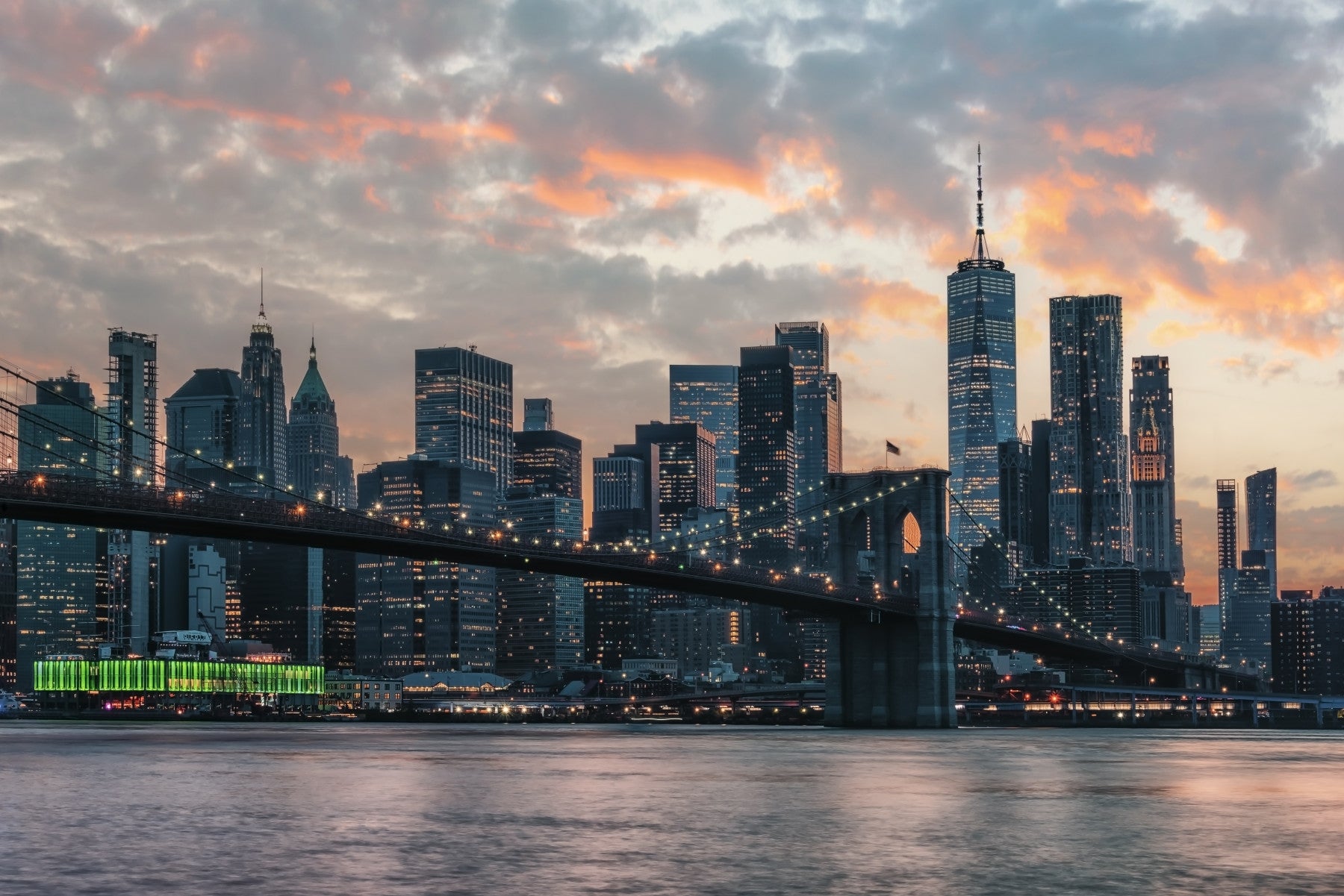 New York In The Evening Wall Mural