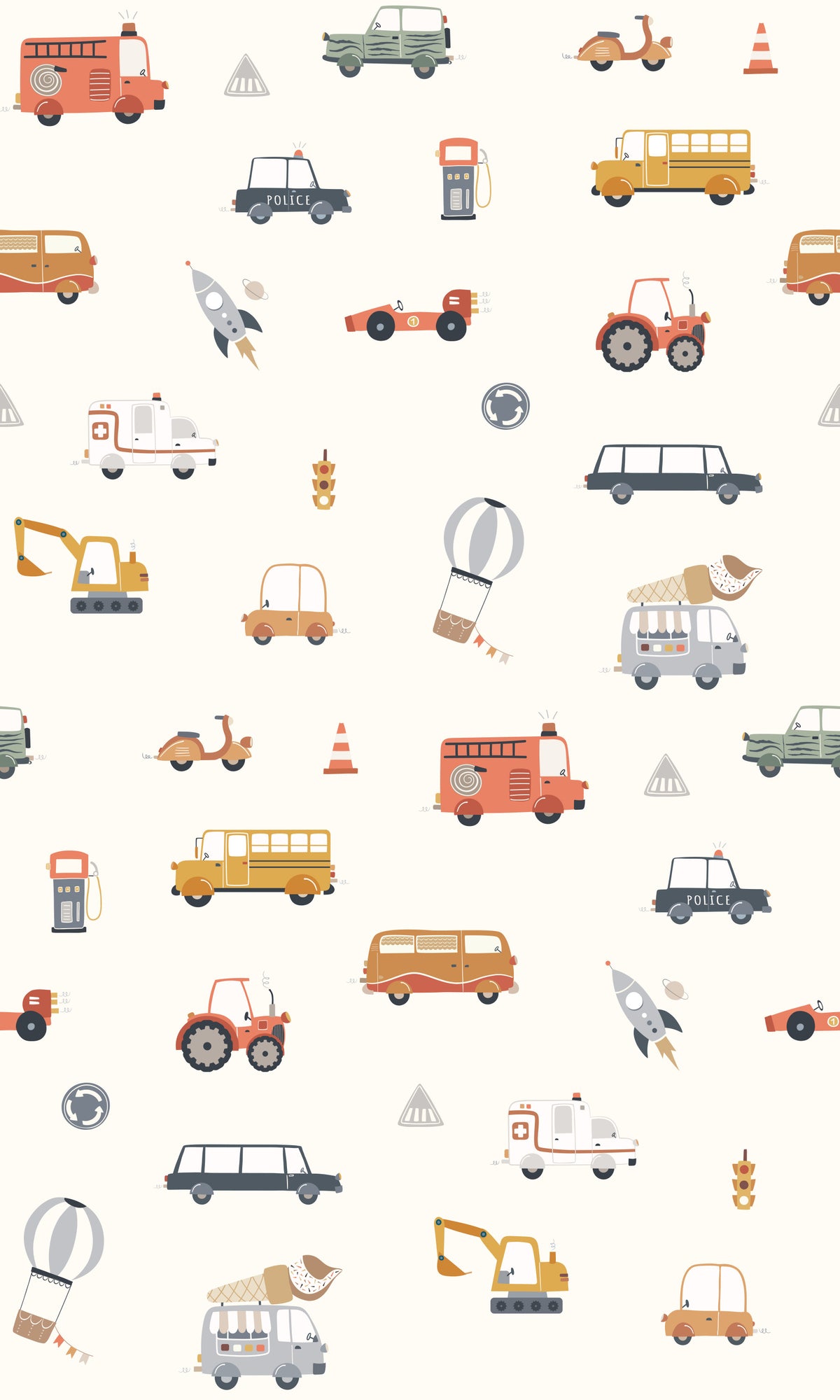 Road Trip Fun Cream background Wallpaper⁠ in your room