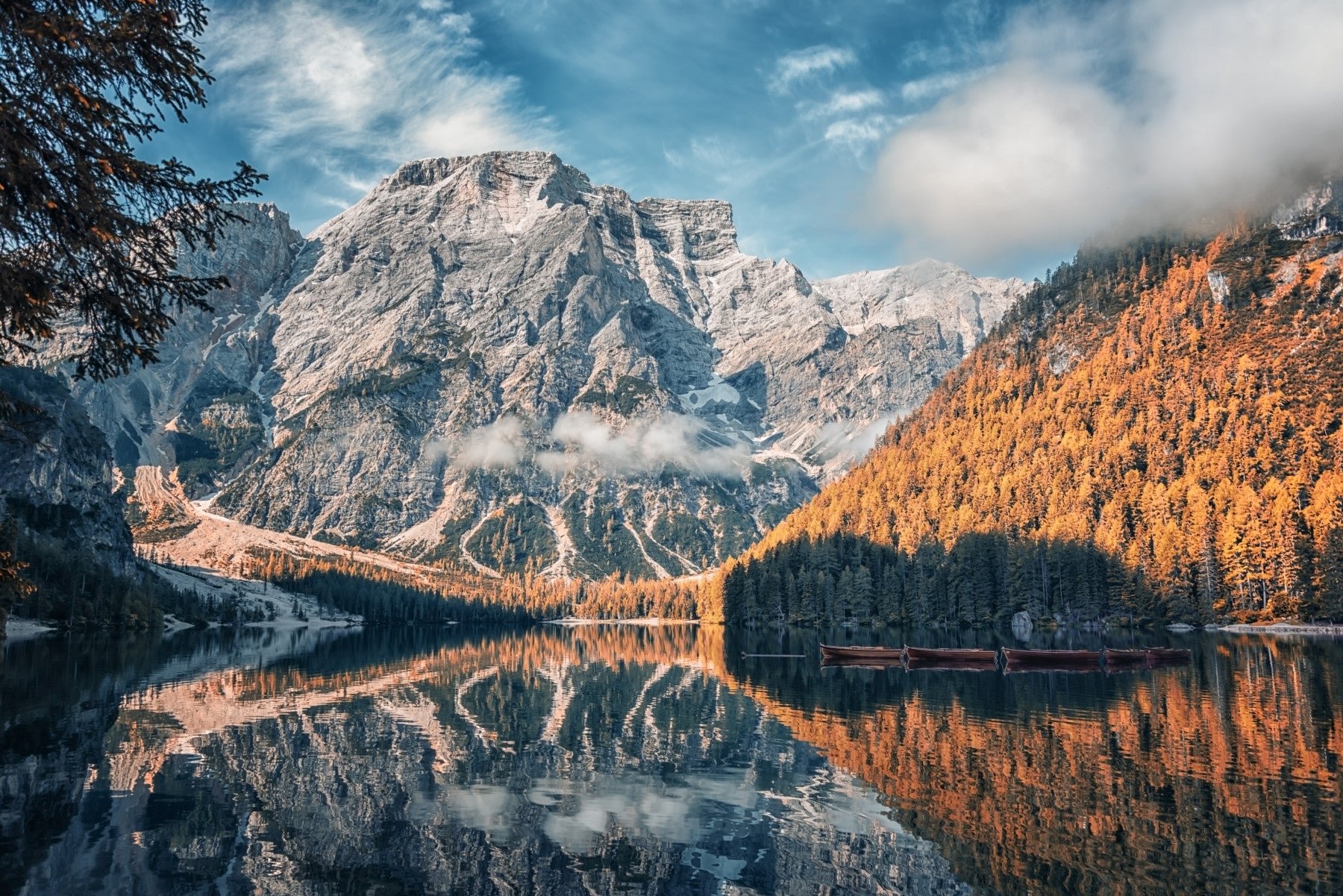 Lake Braies Serenity Wall Mural