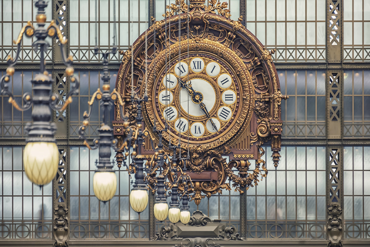 Orsay Clock Wall Mural in your room — zoomed