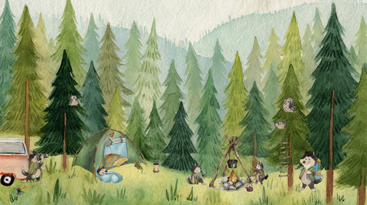 Woodland Wolf Camp Wall Mural