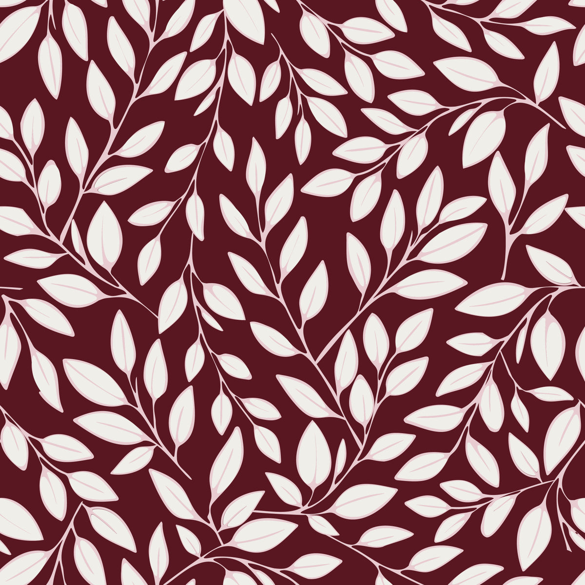 White Vines on Burgundy Wallpaper⁠ in your room
