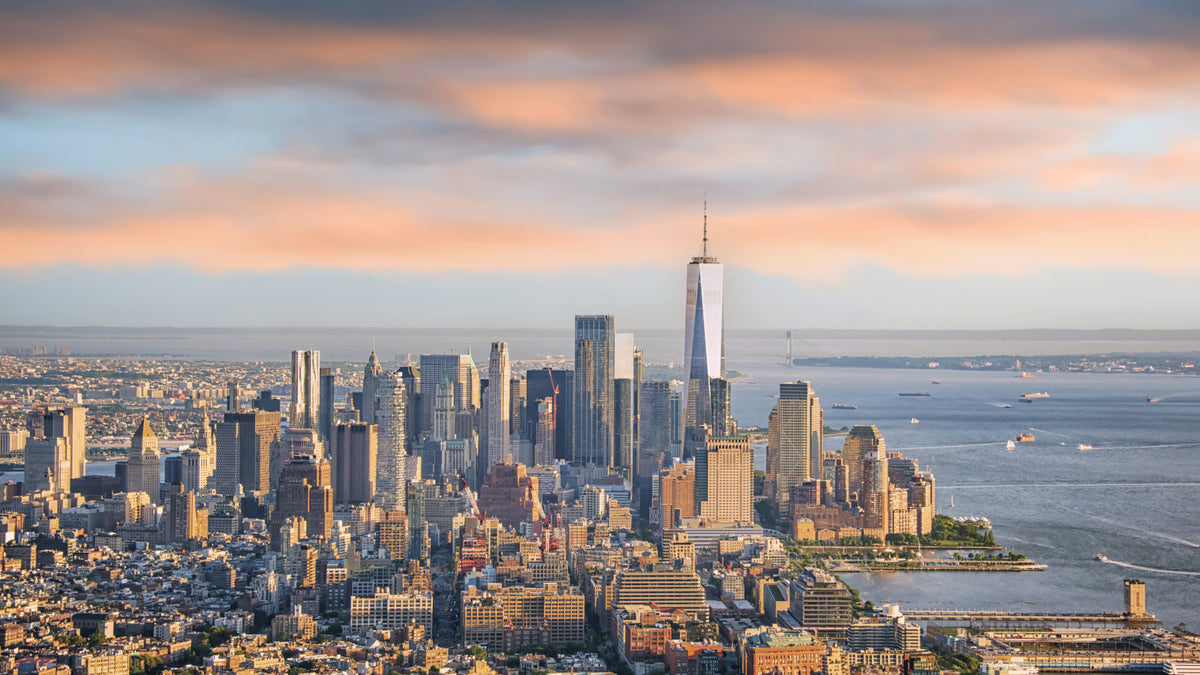 New York Dawn Wall Mural in your room