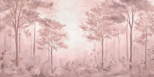 Scandinavian forest – Dusty Rose Wall Mural