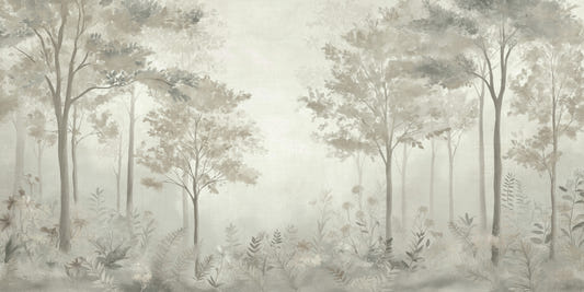 Scandinavian forest – Dusty Green Wall Mural