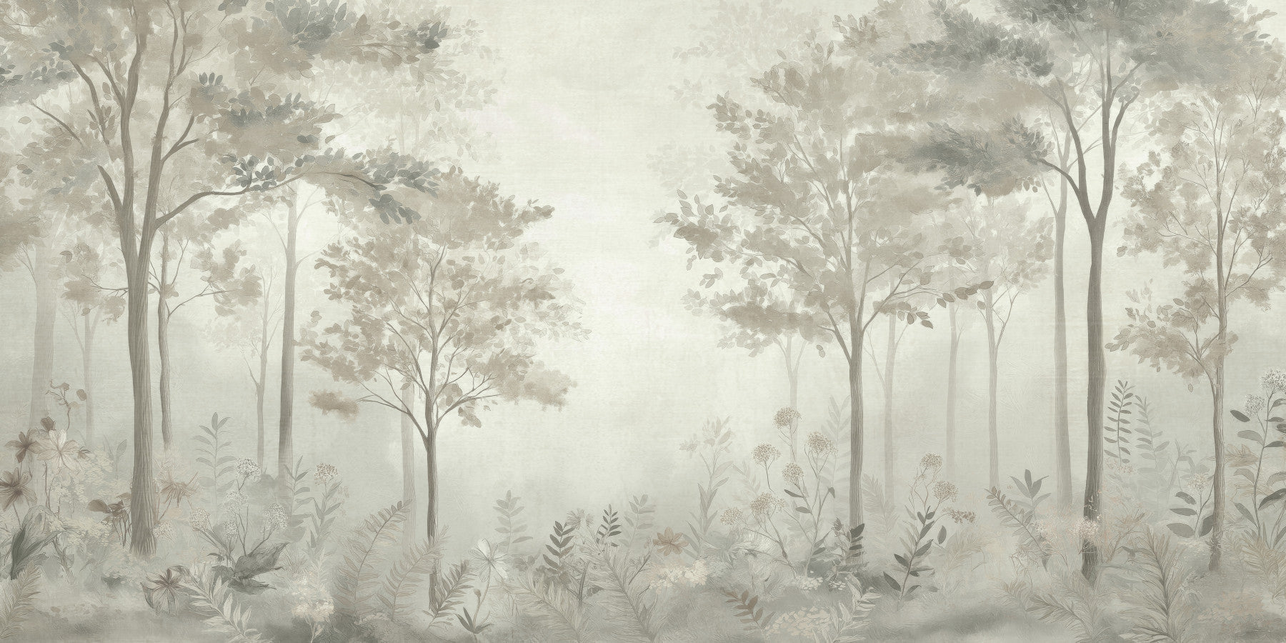 Scandinavian forest – Dusty Green Wall Mural