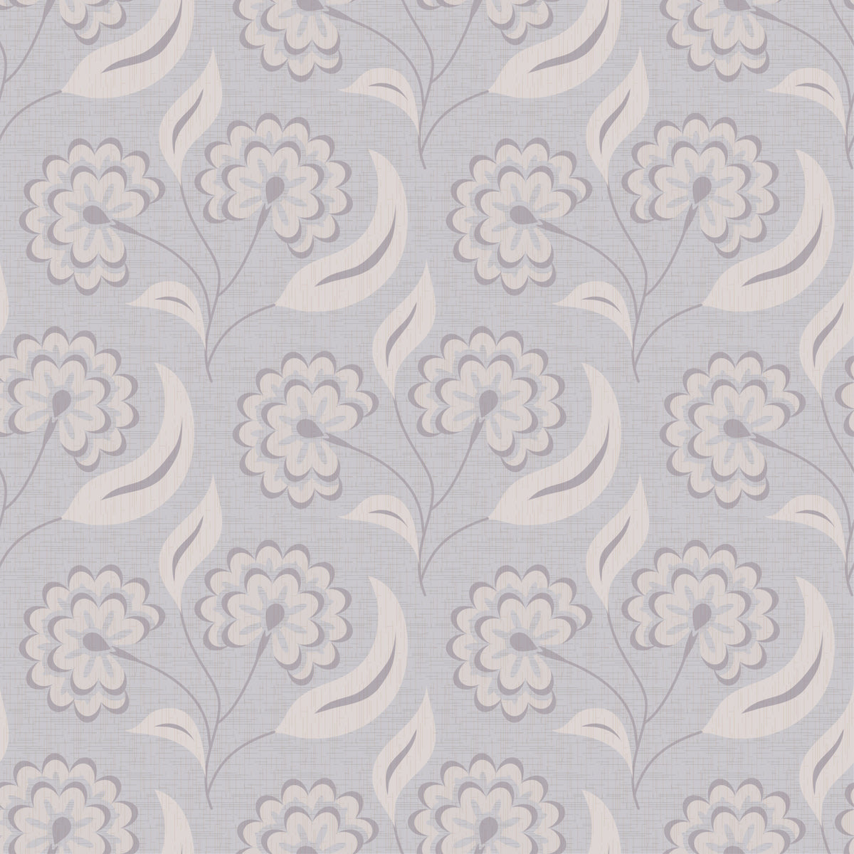 Serene Floral beige Wallpaper⁠ in your room — zoomed