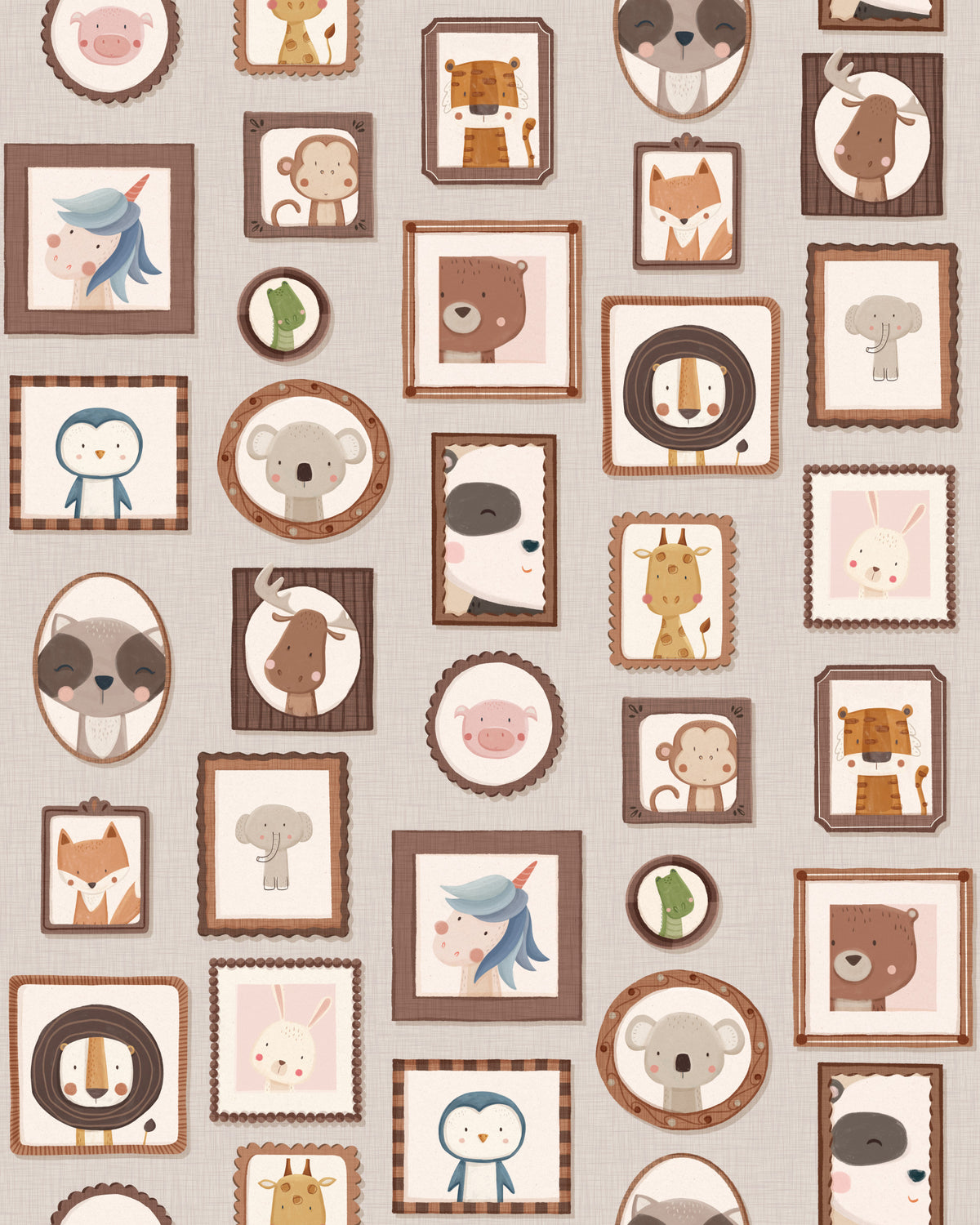 Animal Gallery Wall Wallpaper⁠ in your room