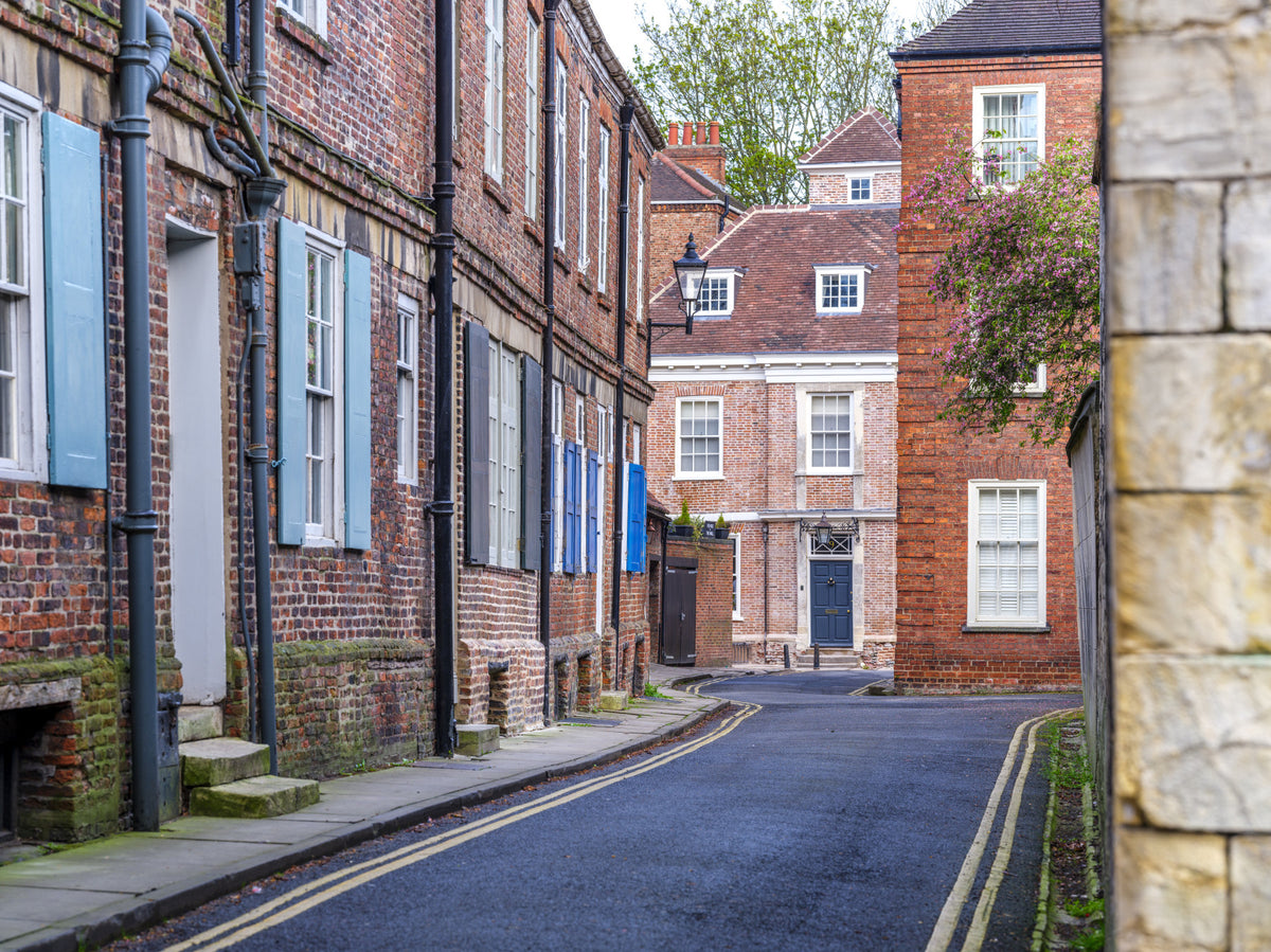 English Town Lane Wall Mural in your room — zoomed