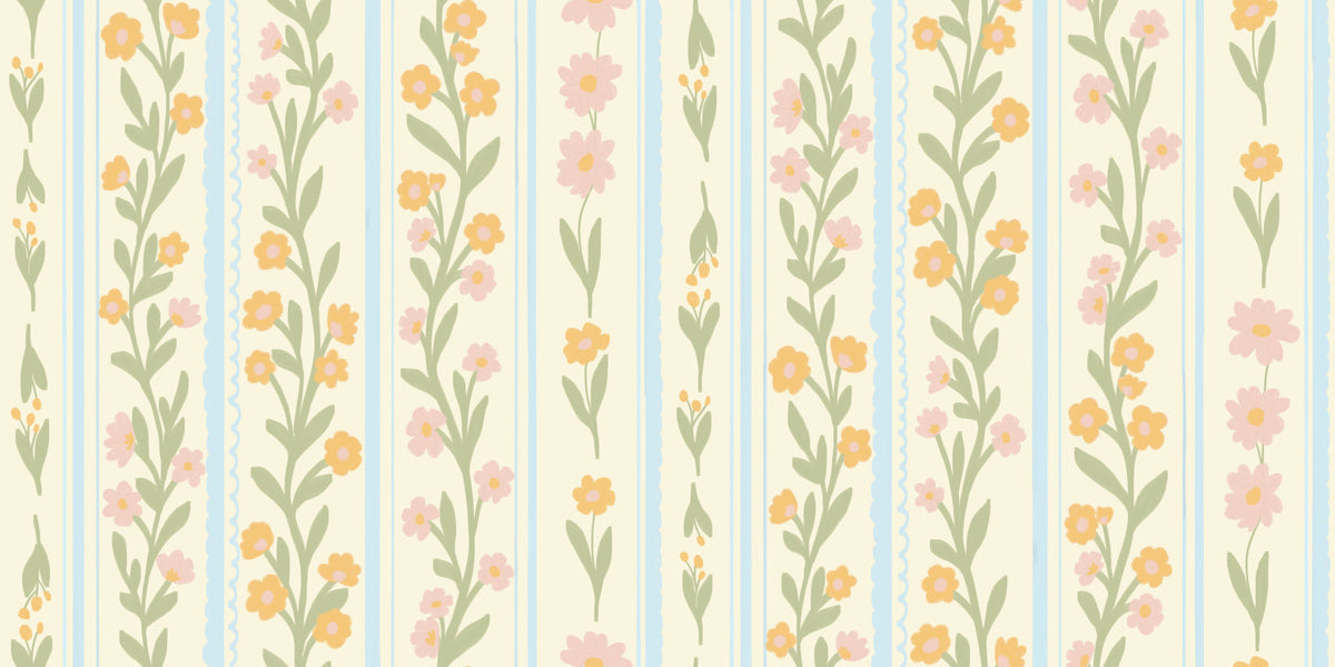 Blossom Stripes Wallpaper⁠ in your room