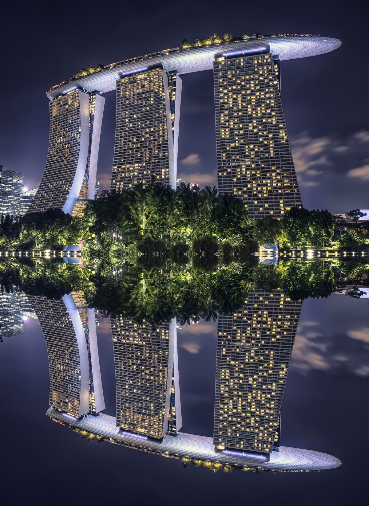 Singaore Reflection Wall Mural in your room — zoomed