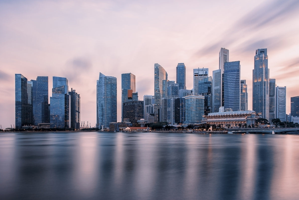 Skyscrapers at Twilight Wall Mural in your room — zoomed