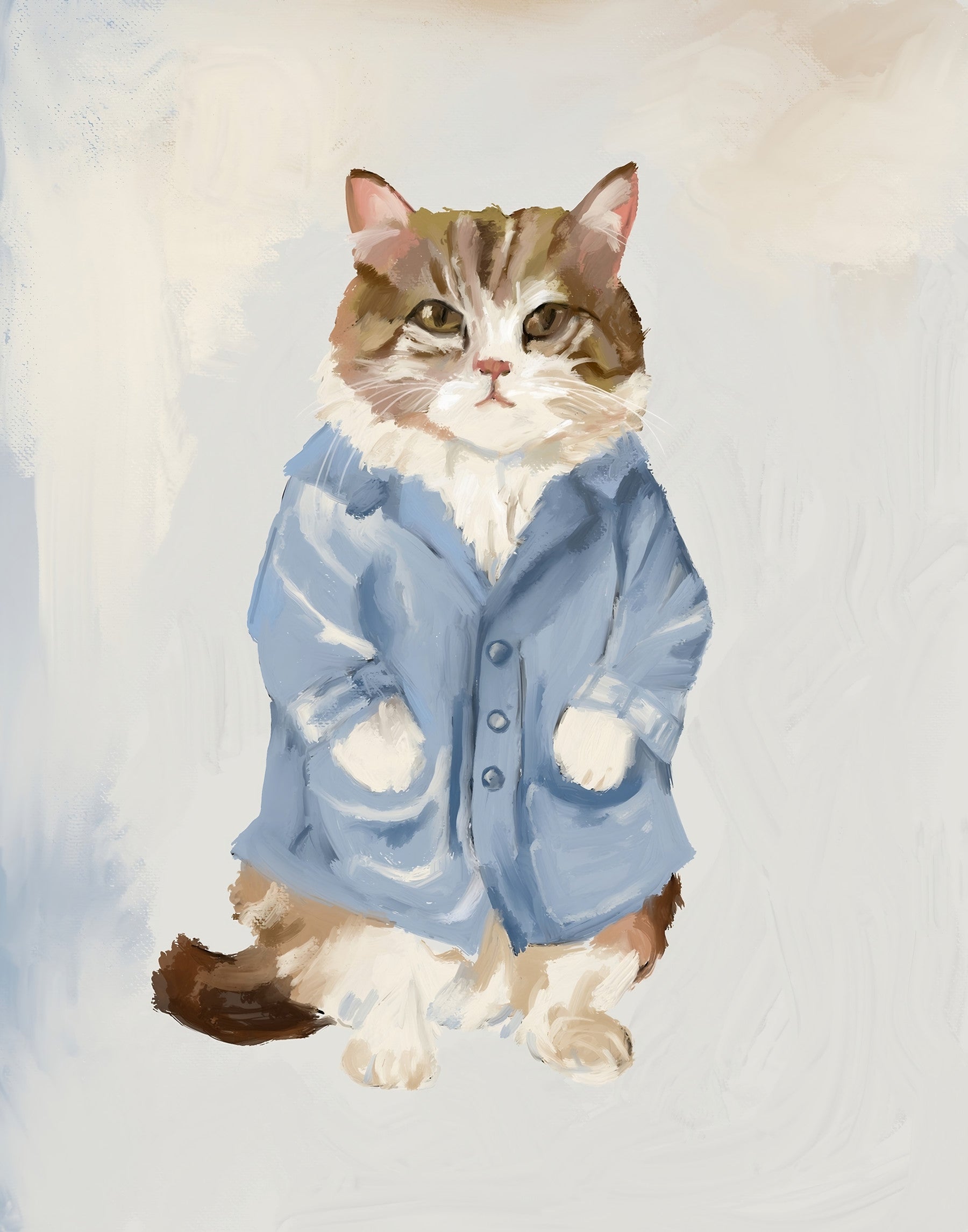 Sir James Blue Jacket Cat oil painting Wall Mural