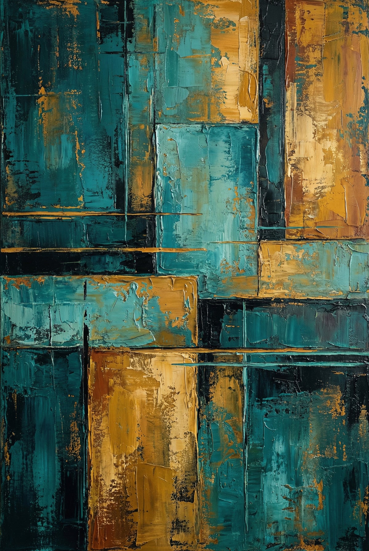 Gilded Blocks Wall Mural in your room