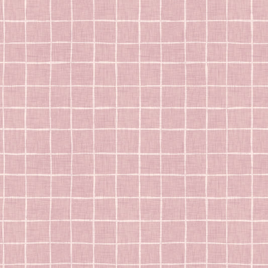 Blush Linen Grid Wallpaper⁠