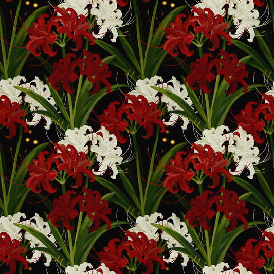 Lycoris Radiata Midnight Romantic spiderlily pattern Wallpaper⁠