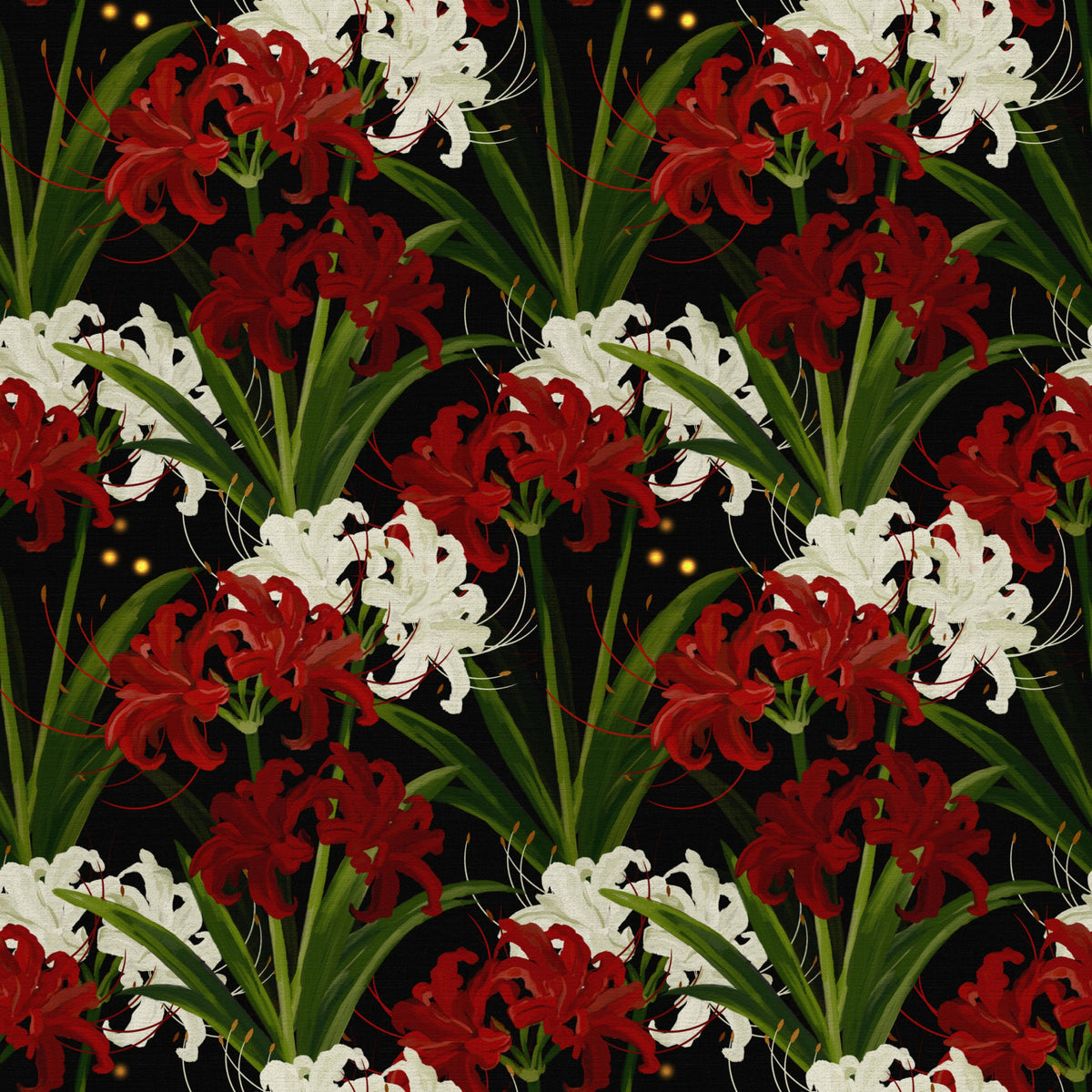 Lycoris Radiata Midnight Romantic spiderlily pattern Wallpaper⁠ in your room — zoomed