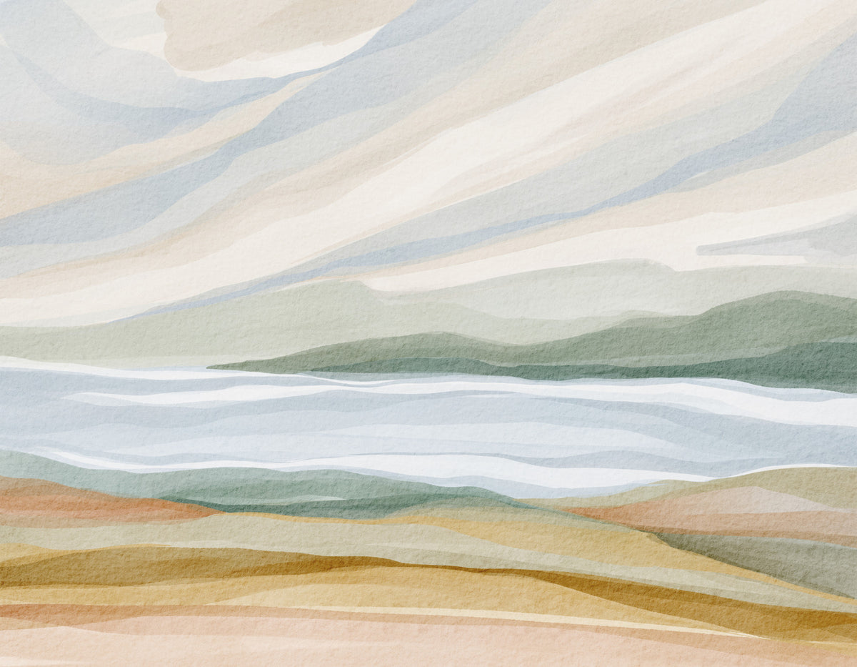 Watercolor Vista Wall Mural in your room