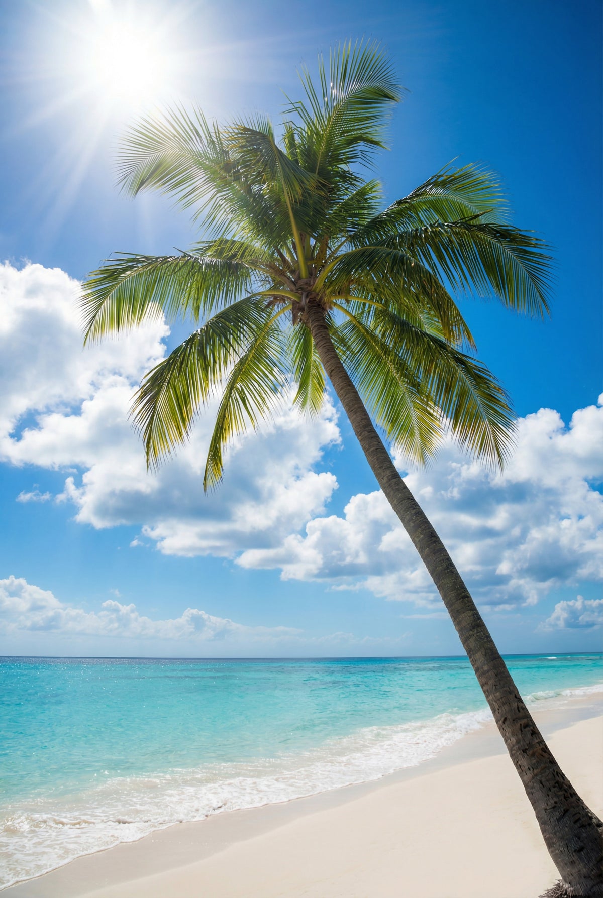 Sun-Kissed Palms Wall Mural in your room — zoomed