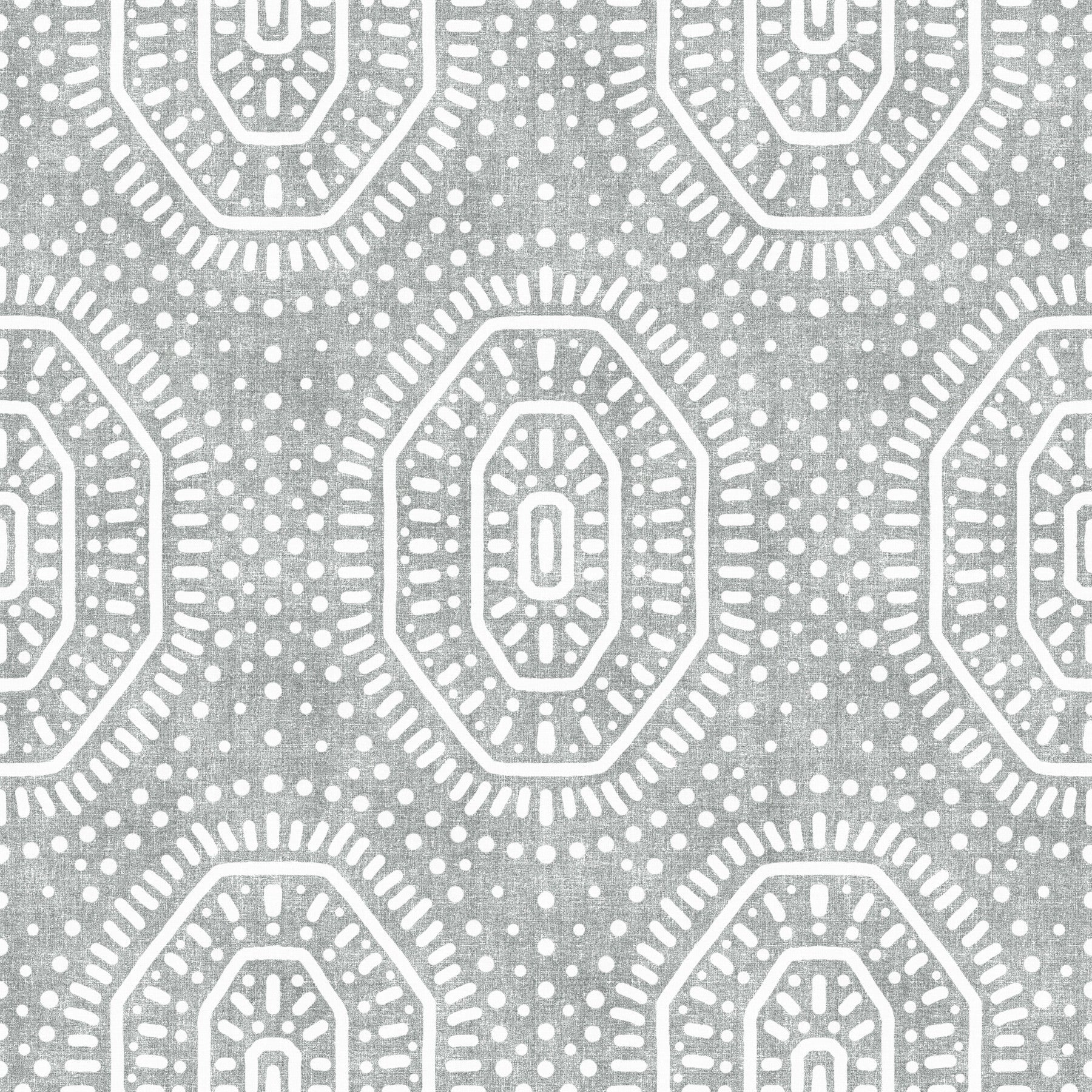 Boho Octagons Crochet Grunge Grey Clouds Wallpaper⁠